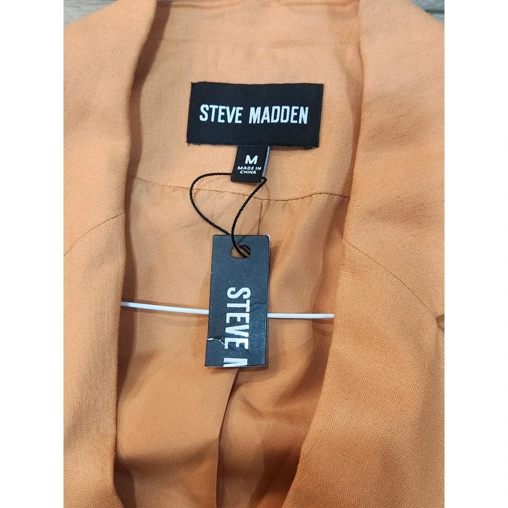 Steve Madden Imelda  Women's Peach Oversized Linen Blazer Size Medium